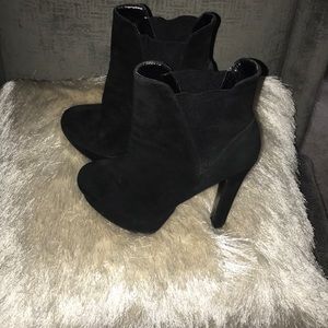 Black Platform Suede Booties!